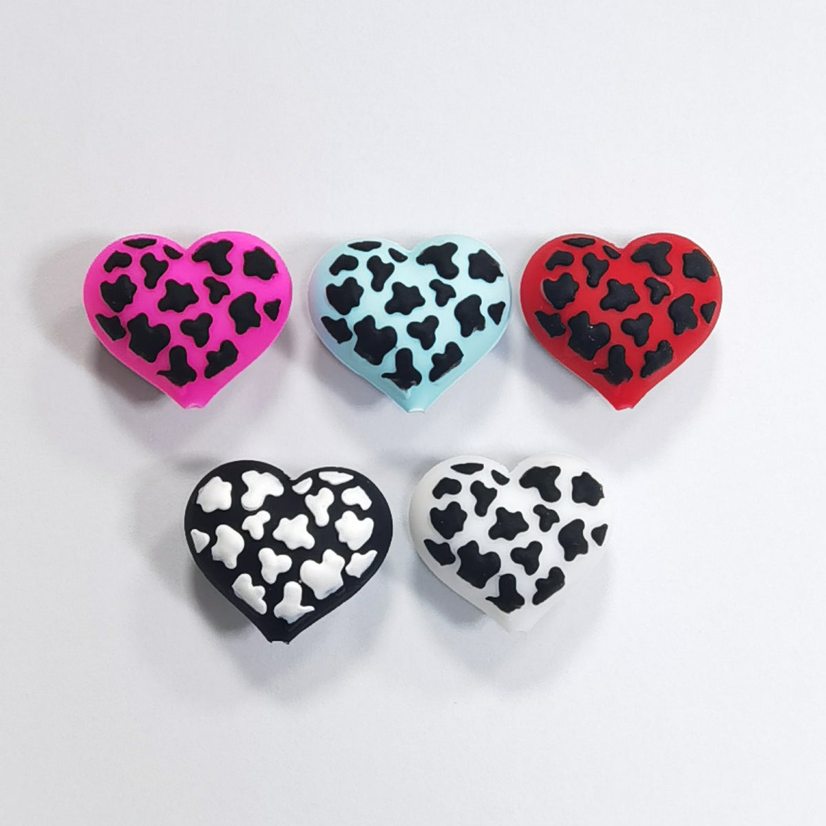 Valentine's Day Romantic Heart Bow Silicone Beaded String | Silicone Focal Bead for DIY Keychain & Pen Wrap