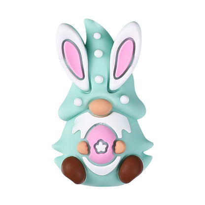 3D Cartoon Dwarf Bunny Easter Silicone Beaded String | Silicone Focal Bead for DIY Keychain & Pen Wrap