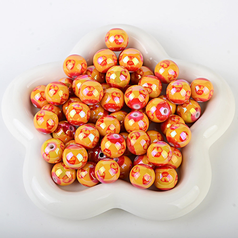 16mm New UV-coated Acrylic Straight Hole Beads with Hamburger and | Acrylic Bead for DIY Bracelet Keychain Jewelry Making