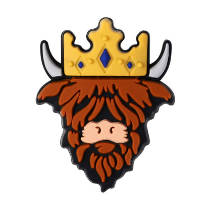 New Brown Highland Cow Silicone Focus Beads with A Hat | Silicone Focal Bead for DIY Keychain & Pen Wrap