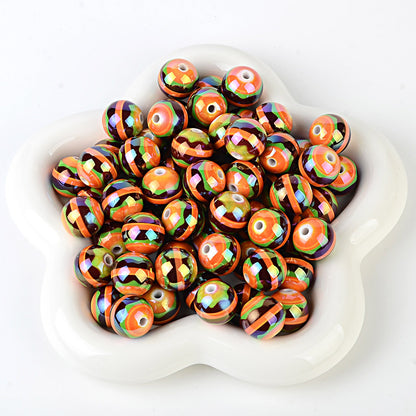 16mm New UV-coated Acrylic Straight Hole Beads with Hamburger and Cola Prints
