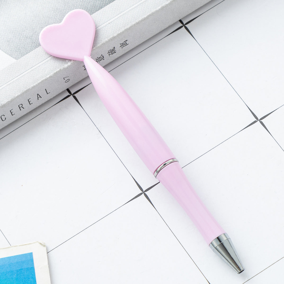 Multi-color Rotating Heart-shaped Plastic Ballpoint Pen | DIY Beadable Pen Craft Gift Idea