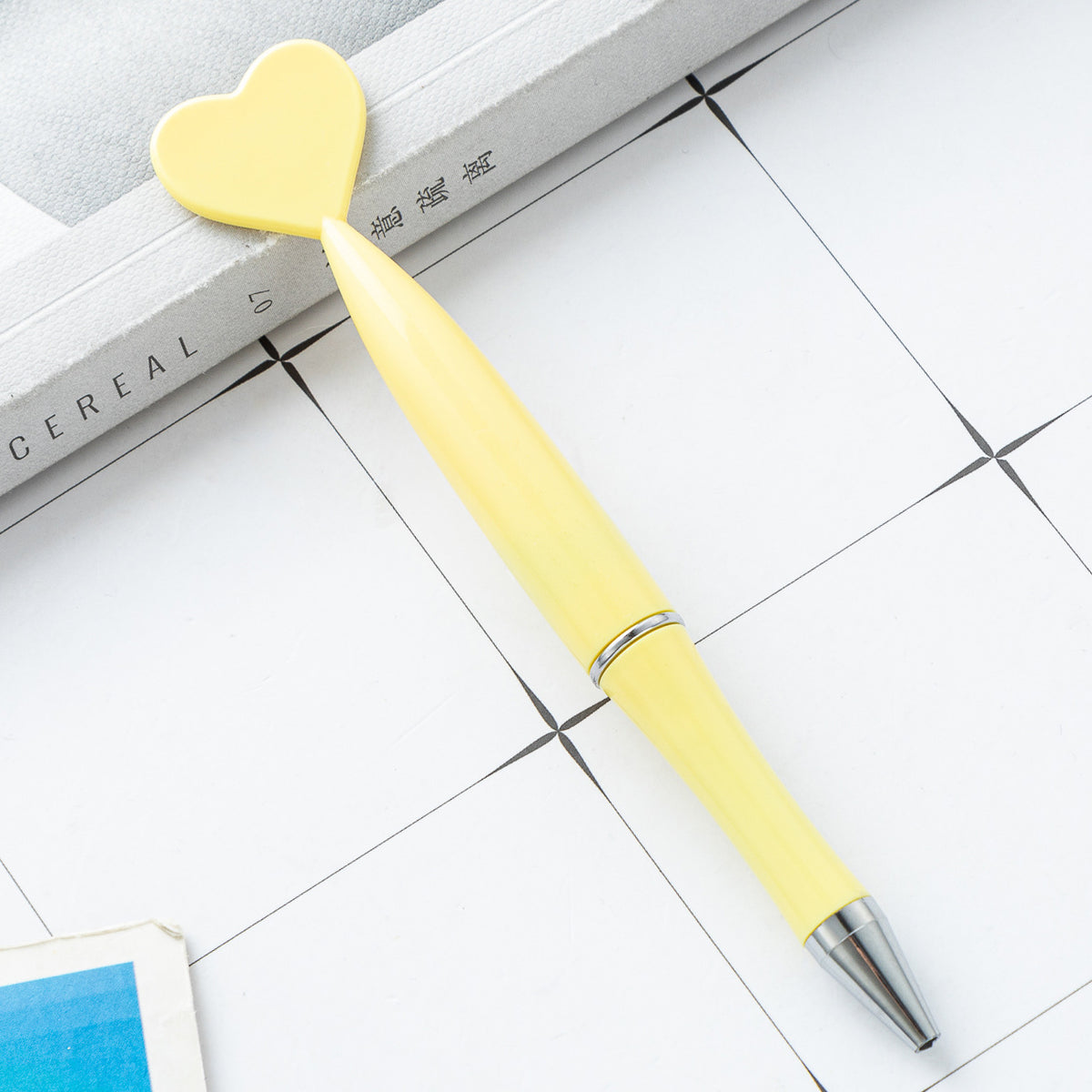 Multi-color Rotating Heart-shaped Plastic Ballpoint Pen | DIY Beadable Pen Craft Gift Idea