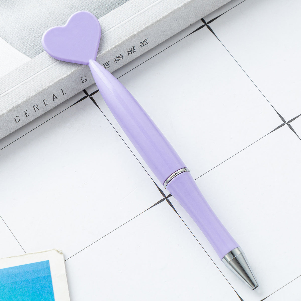 Multi-color Rotating Heart-shaped Plastic Ballpoint Pen | DIY Beadable Pen Craft Gift Idea
