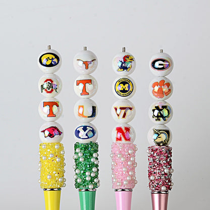 NCAA College Football Acrylic Focal Beads for Beadable Pens - 16mm Straight | DIY Sports Fan Bracelet & Keychain Craft Bead