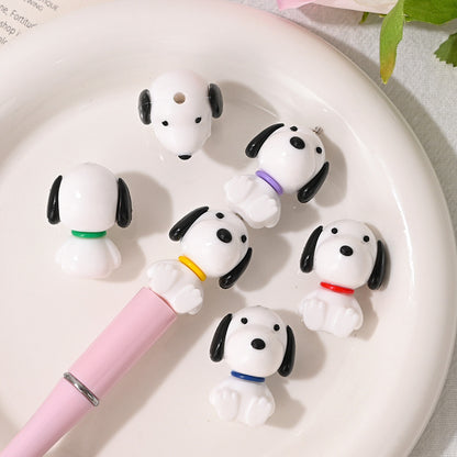 Cute Cartoon Dog Silicone Focal Beads | Acrylic Bead for DIY Bracelet Keychain Jewelry Making