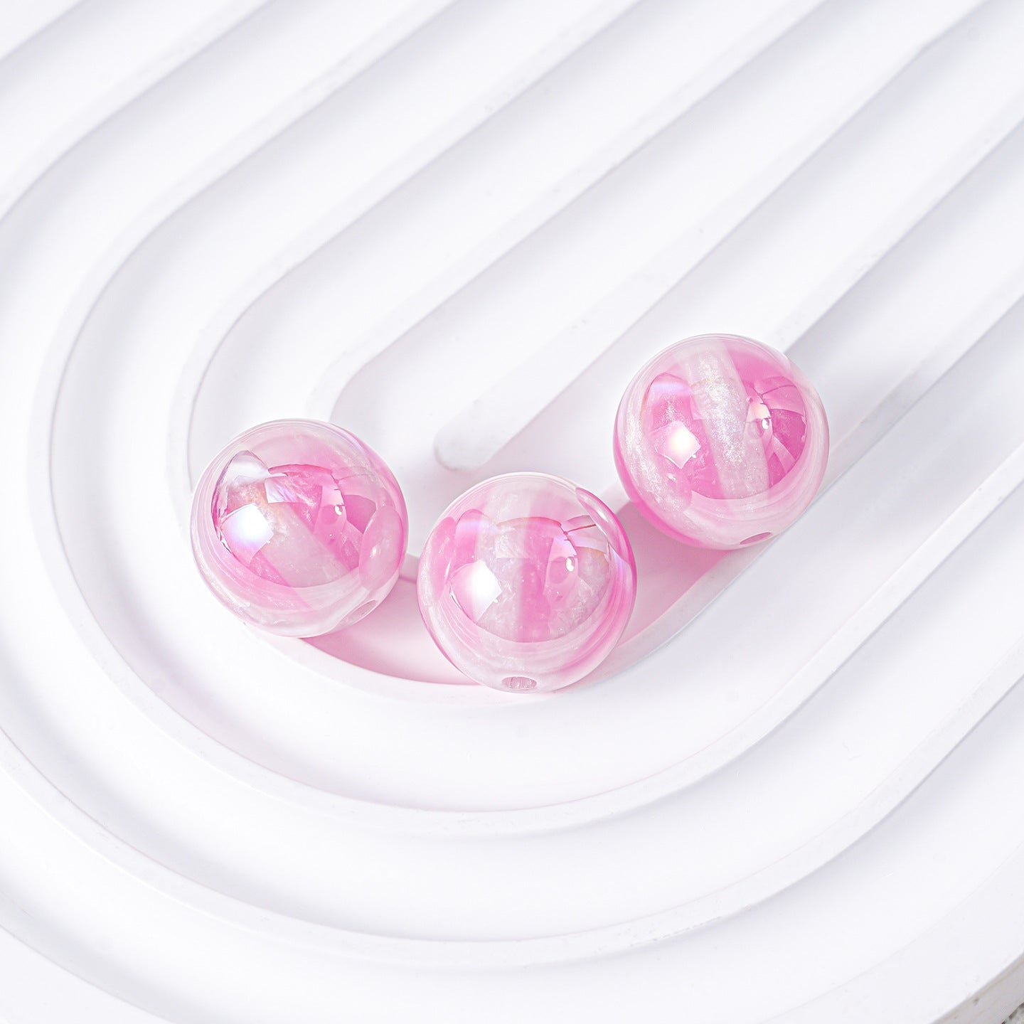 Glow in the Dark Watermelon Beads - 16mm UV Plated Acrylic Round | Acrylic Bead for DIY Bracelet Keychain Jewelry Making