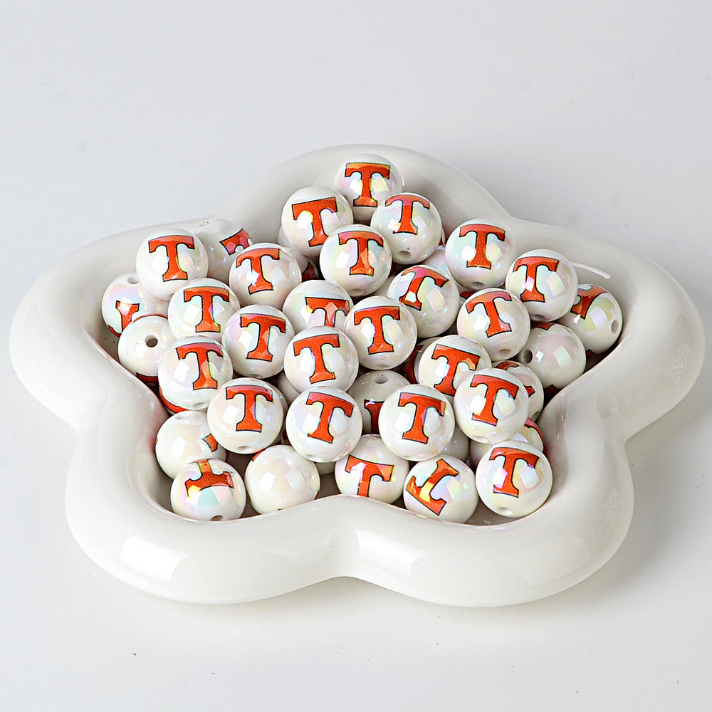 NCAA College Football Acrylic Focal Beads for Beadable Pens - 16mm Straight | DIY Sports Fan Bracelet & Keychain Craft Bead