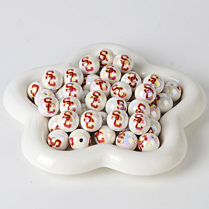 NCAA College Football Acrylic Focal Beads for Beadable Pens - 16mm Straight | DIY Sports Fan Bracelet & Keychain Craft Bead