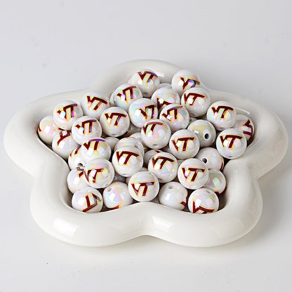 NCAA College Football Acrylic Focal Beads for Beadable Pens - 16mm Straight | DIY Sports Fan Bracelet & Keychain Craft Bead