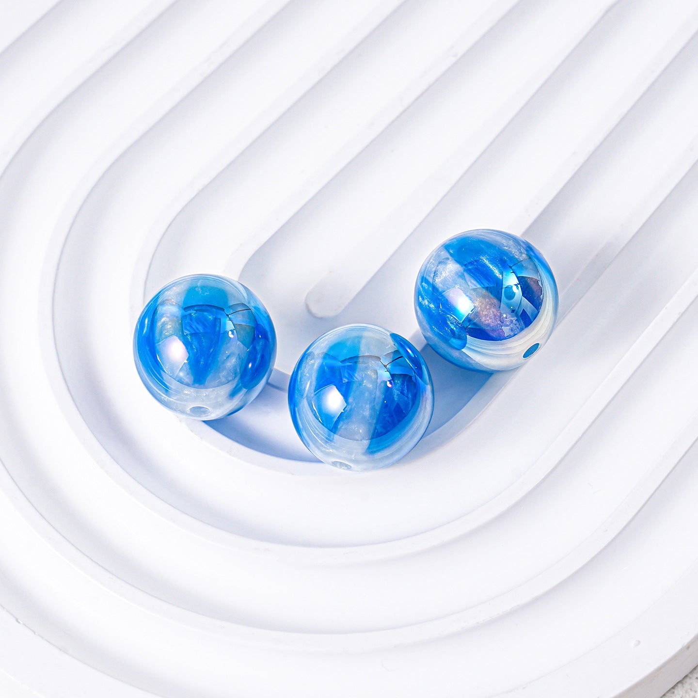 Glow in the Dark Watermelon Beads - 16mm UV Plated Acrylic Round | Acrylic Bead for DIY Bracelet Keychain Jewelry Making