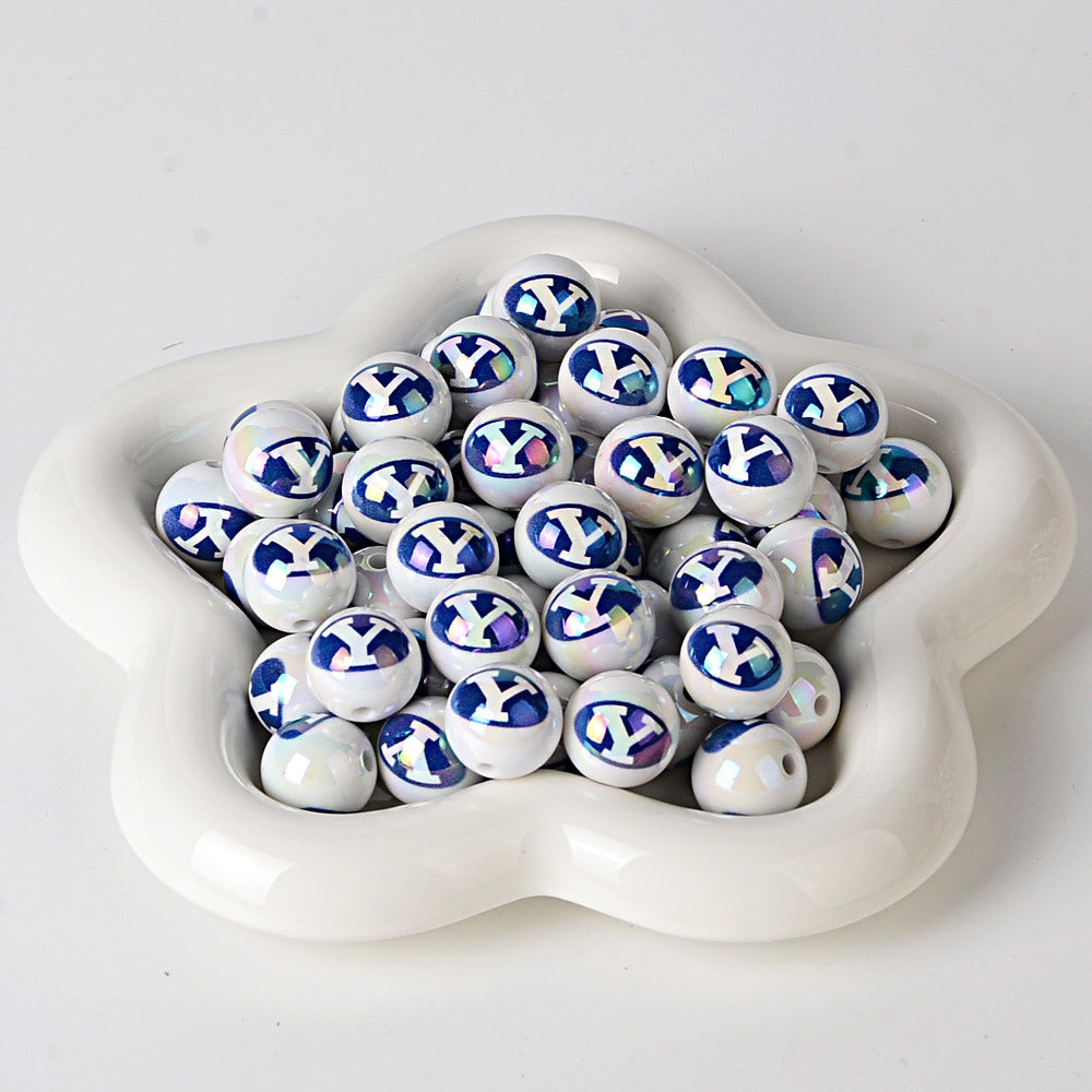 NCAA College Football Acrylic Focal Beads for Beadable Pens - 16mm Straight | DIY Sports Fan Bracelet & Keychain Craft Bead