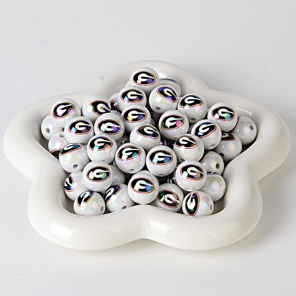 NCAA College Football Acrylic Focal Beads for Beadable Pens - 16mm Straight | DIY Sports Fan Bracelet & Keychain Craft Bead