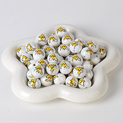 NCAA College Football Acrylic Focal Beads for Beadable Pens - 16mm Straight | DIY Sports Fan Bracelet & Keychain Craft Bead