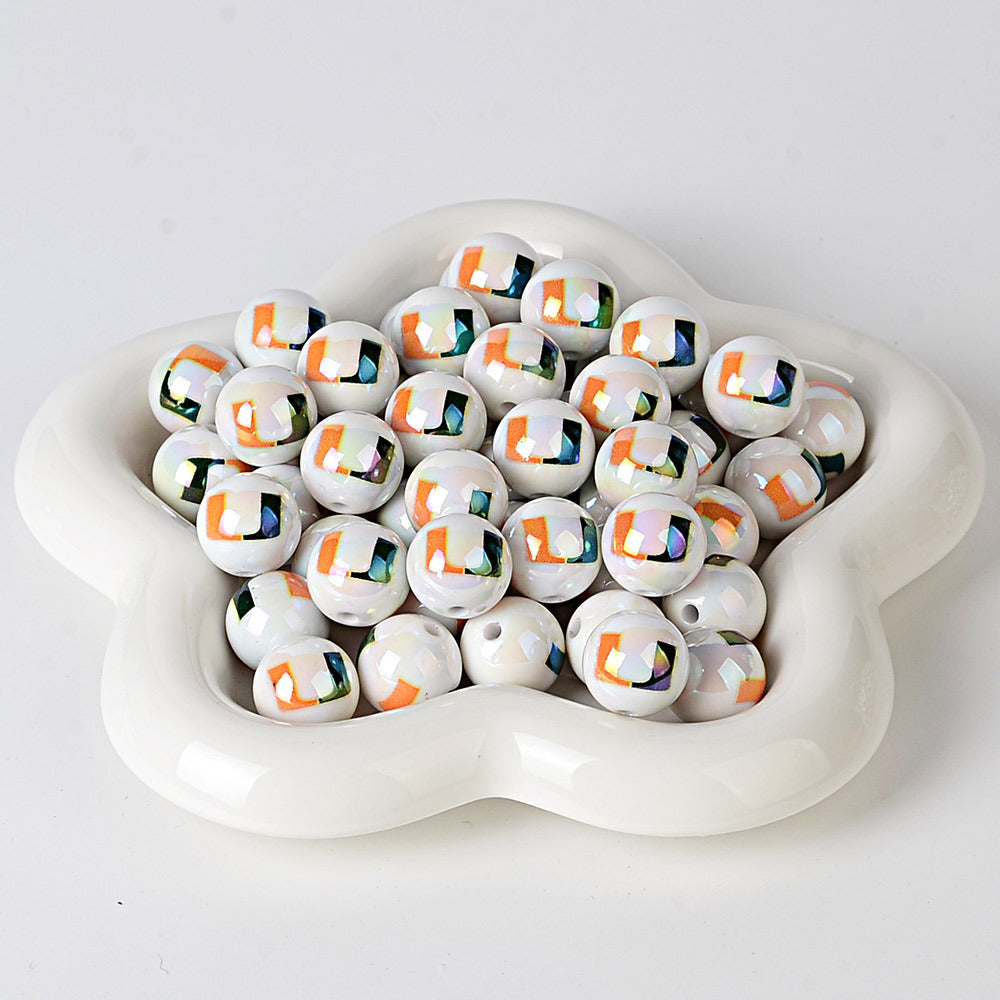 NCAA College Football Acrylic Focal Beads for Beadable Pens - 16mm Straight | DIY Sports Fan Bracelet & Keychain Craft Bead