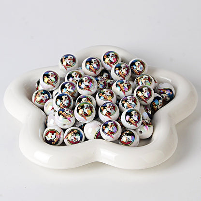 NCAA College Football Acrylic Focal Beads for Beadable Pens - 16mm Straight | DIY Sports Fan Bracelet & Keychain Craft Bead