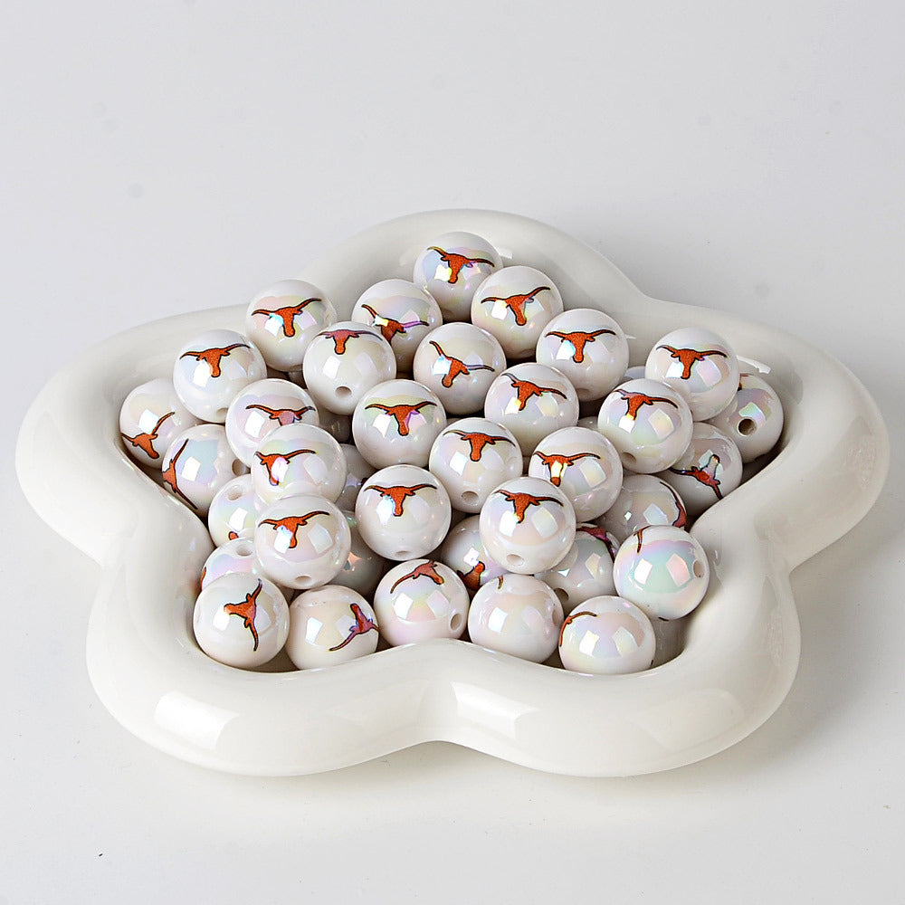 NCAA College Football Acrylic Focal Beads for Beadable Pens - 16mm Straight | DIY Sports Fan Bracelet & Keychain Craft Bead