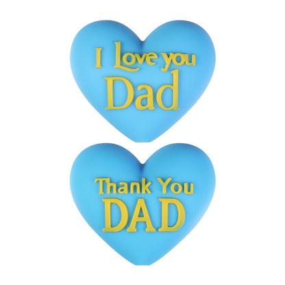 Father's Day Silicone Focal Beads - "I Love You Dad" Heart, Suit & Tie | Silicone Focal Bead for DIY Keychain & Pen Wrap