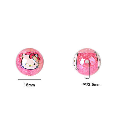 Kawaii Hello Kitty Acrylic Gumball Beads - 20pcs Mix of Opaque, | Acrylic Bead for DIY Bracelet Keychain Jewelry Making