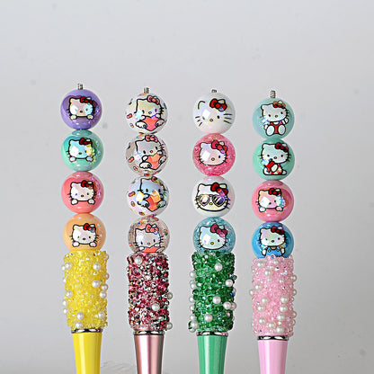 Kawaii Hello Kitty Acrylic Gumball Beads - 20pcs Mix of Opaque, | Acrylic Bead for DIY Bracelet Keychain Jewelry Making
