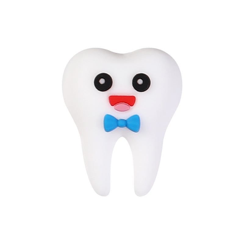 Dental Theme Silicone Focal Beads - Cute Tooth & Scrub Suit Beads for | Silicone Focal Bead for DIY Keychain & Pen Wrap