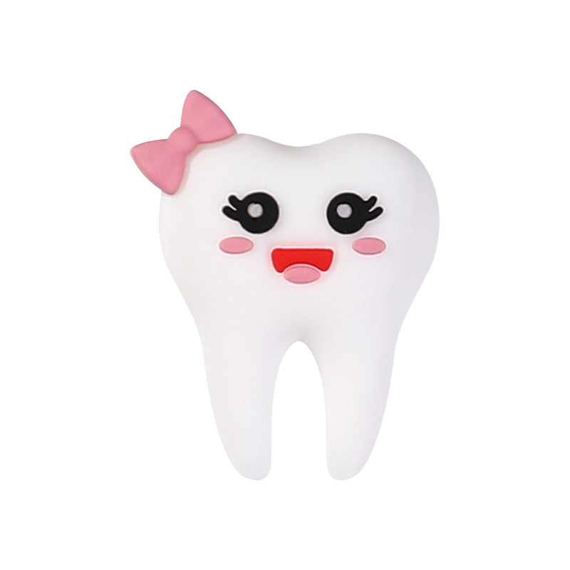 Dental Theme Silicone Focal Beads - Cute Tooth & Scrub Suit Beads for | Silicone Focal Bead for DIY Keychain & Pen Wrap