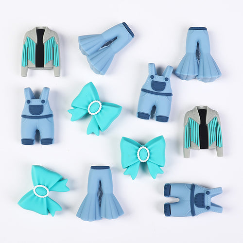 Mini Fashionista Series Silicone Beads: Assorted Jacket, Overalls and | Silicone Focal Bead for DIY Keychain & Pen Wrap