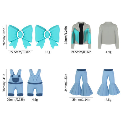 Mini Fashionista Series Silicone Beads: Assorted Jacket, Overalls and | Silicone Focal Bead for DIY Keychain & Pen Wrap