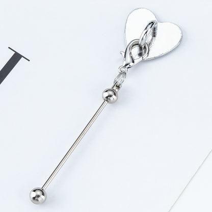 DIY Heart Sticky Hook for Phone Charms - Colorful Metal Beadable Rod | DIY Bead Bracelet Keychain & Jewelry Craft Supply