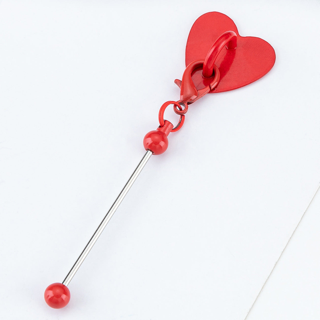 DIY Heart Sticky Hook for Phone Charms - Colorful Metal Beadable Rod | DIY Bead Bracelet Keychain & Jewelry Craft Supply