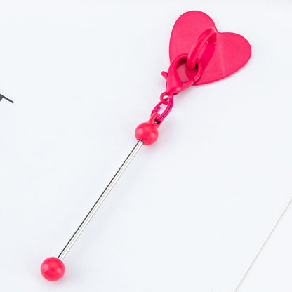 DIY Heart Sticky Hook for Phone Charms - Colorful Metal Beadable Rod | DIY Bead Bracelet Keychain & Jewelry Craft Supply
