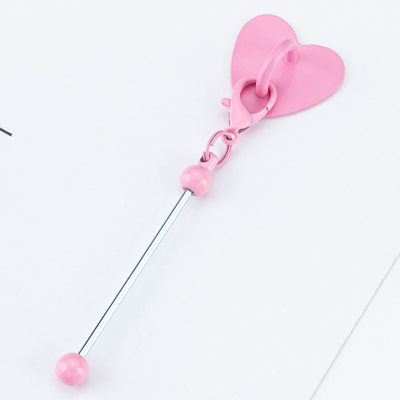 DIY Heart Sticky Hook for Phone Charms - Colorful Metal Beadable Rod | DIY Bead Bracelet Keychain & Jewelry Craft Supply