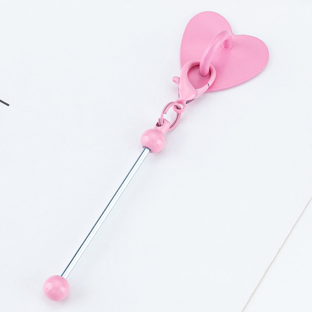 DIY Heart Sticky Hook for Phone Charms - Colorful Metal Beadable Rod | DIY Bead Bracelet Keychain & Jewelry Craft Supply