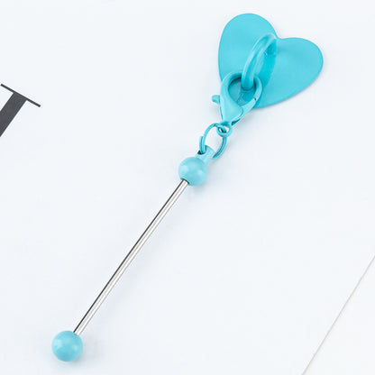 DIY Heart Sticky Hook for Phone Charms - Colorful Metal Beadable Rod | DIY Bead Bracelet Keychain & Jewelry Craft Supply