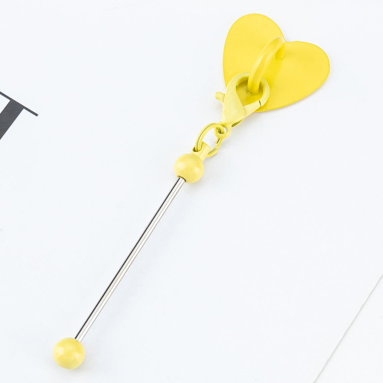 DIY Heart Sticky Hook for Phone Charms - Colorful Metal Beadable Rod | DIY Bead Bracelet Keychain & Jewelry Craft Supply