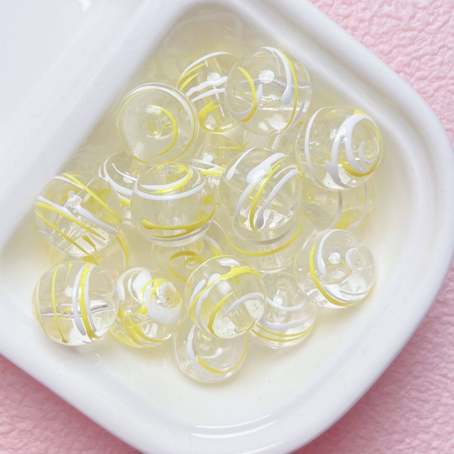 16MM Whimsical Shimmering Jelly Spiral Beads: Clear Iridescent | Acrylic Bead for DIY Bracelet Keychain Jewelry Making
