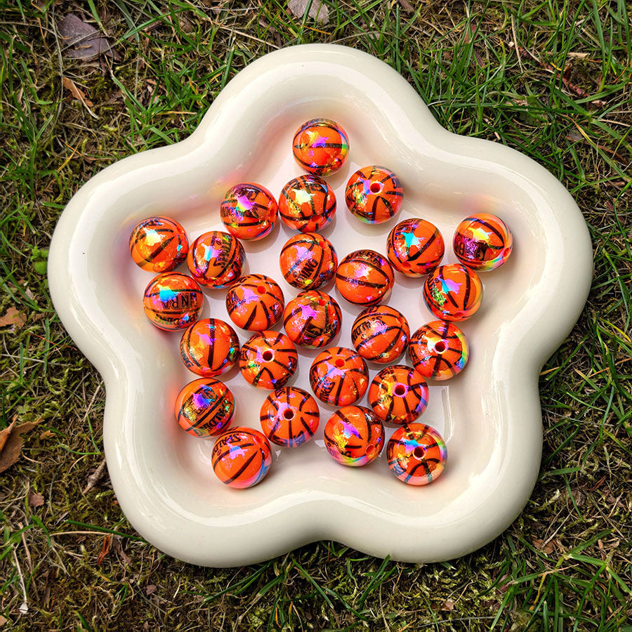 16mm Iridescent Sports Ball Beads, AB Color Acrylic Beads for | Acrylic Bead for DIY Bracelet Keychain Jewelry Making