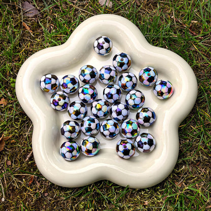 16mm Iridescent Sports Ball Beads, AB Color Acrylic Beads for | Acrylic Bead for DIY Bracelet Keychain Jewelry Making