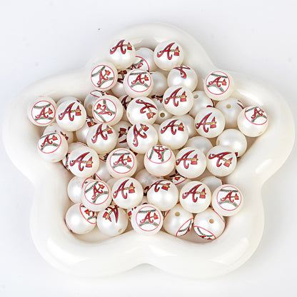 MLB Team Logo Inspired 16mm Chunky Pearl Beads for DIY Pens & Jewelry | DIY Sports Fan Bracelet & Keychain Craft Bead