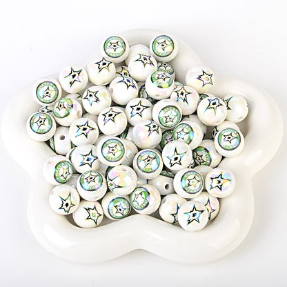 16mm NHL Team Logo Inspired 16mm Pearl Beads - Iridescent AB Finish Round | DIY Sports Fan Bracelet & Keychain Craft Bead