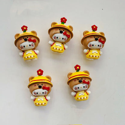 Kawaii Hello Kitty Bear Cosplay Focal Beads - Half-Drill Character | Acrylic Bead for DIY Bracelet Keychain Jewelry Making