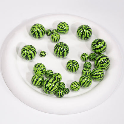 Summer Watermelon Pattern Acrylic Round Beads - 8mm-20mm Mixed | Acrylic Bead for DIY Bracelet Keychain Jewelry Making
