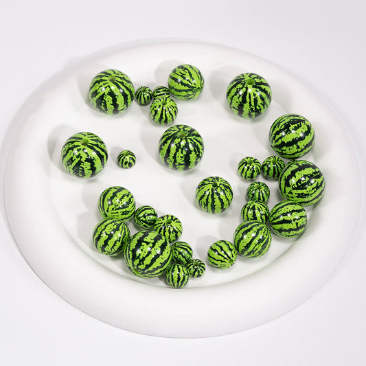 Summer Watermelon Pattern Acrylic Round Beads - 8mm-20mm Mixed | Acrylic Bead for DIY Bracelet Keychain Jewelry Making