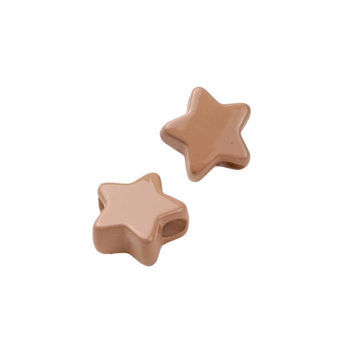20pcs Vintage Earth Tone Star Beads - 19mm Autumn Palette Acrylic | Acrylic Bead for DIY Bracelet Keychain Jewelry Making