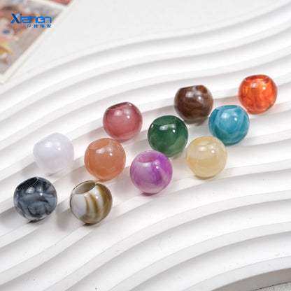 100pcs Mixed Color Big Hole Acrylic Beads - 10mm 12mm 14mm Size | Acrylic Bead for DIY Bracelet Keychain Jewelry Making