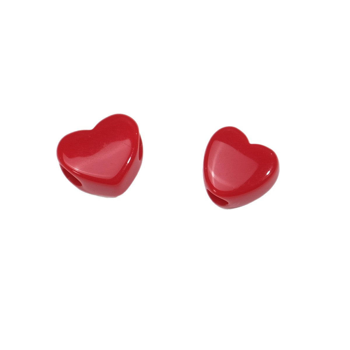 100pcs Mixed Color Heart-Shaped Spacer Beads - 11mm/14mm Large Hole | Acrylic Bead for DIY Bracelet Keychain Jewelry Making