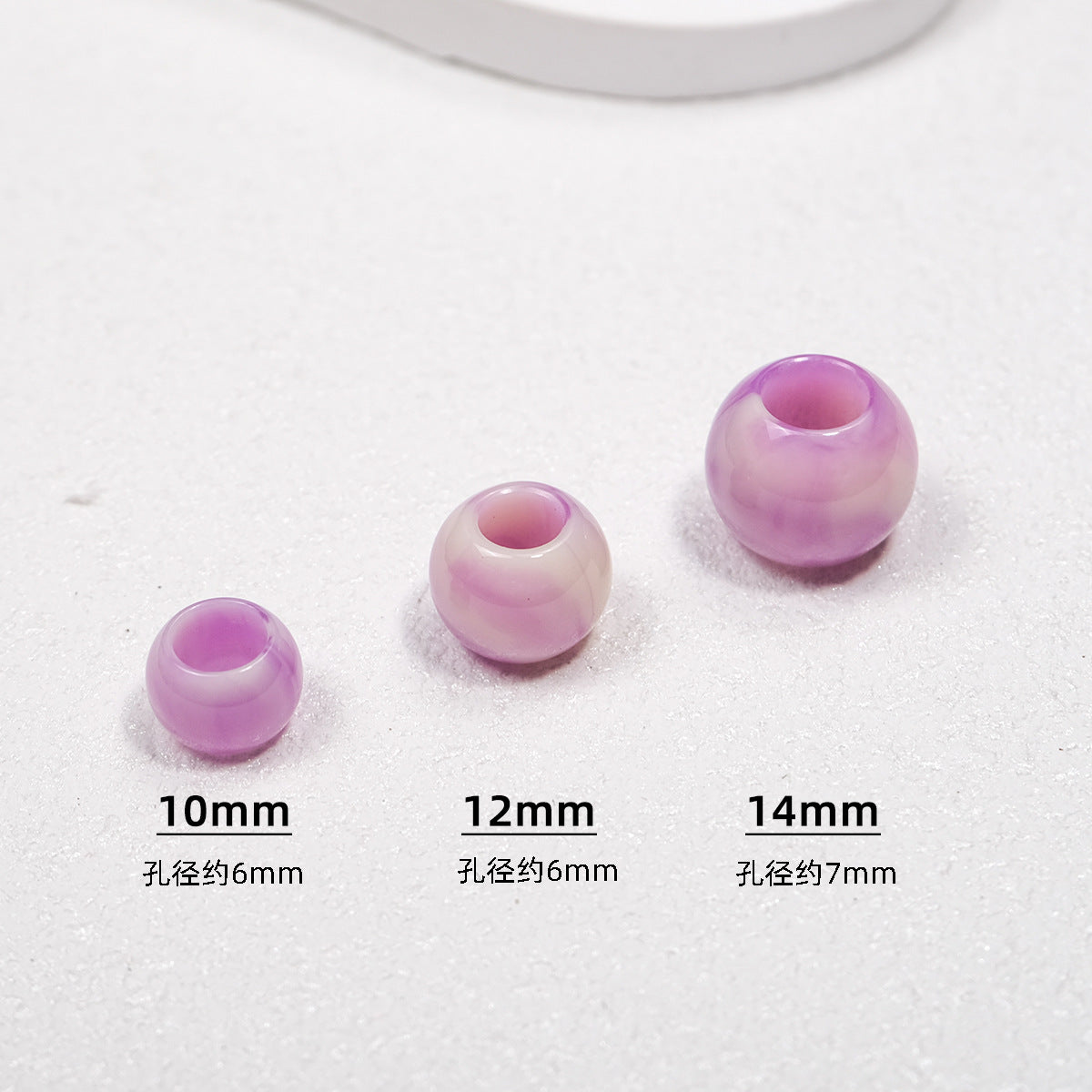 100pcs Mixed Color Big Hole Acrylic Beads - 10mm 12mm 14mm Size | Acrylic Bead for DIY Bracelet Keychain Jewelry Making