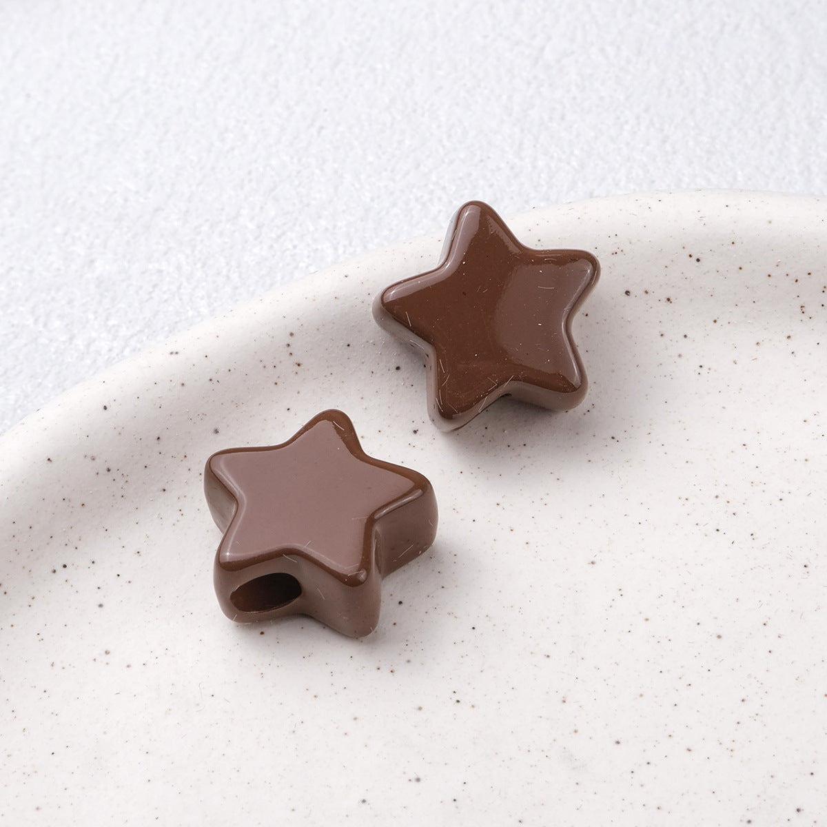 20pcs Vintage Earth Tone Star Beads - 19mm Autumn Palette Acrylic | Acrylic Bead for DIY Bracelet Keychain Jewelry Making