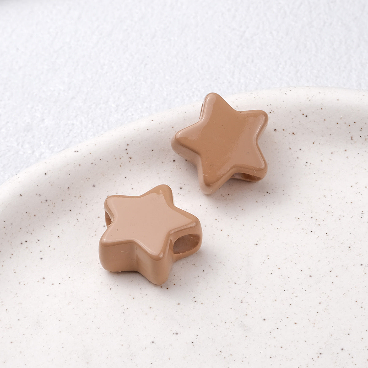 20pcs Vintage Earth Tone Star Beads - 19mm Autumn Palette Acrylic | Acrylic Bead for DIY Bracelet Keychain Jewelry Making