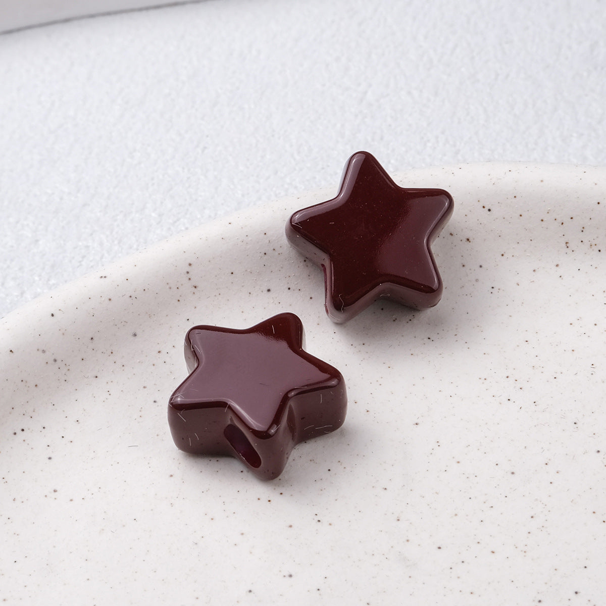 20pcs Vintage Earth Tone Star Beads - 19mm Autumn Palette Acrylic | Acrylic Bead for DIY Bracelet Keychain Jewelry Making